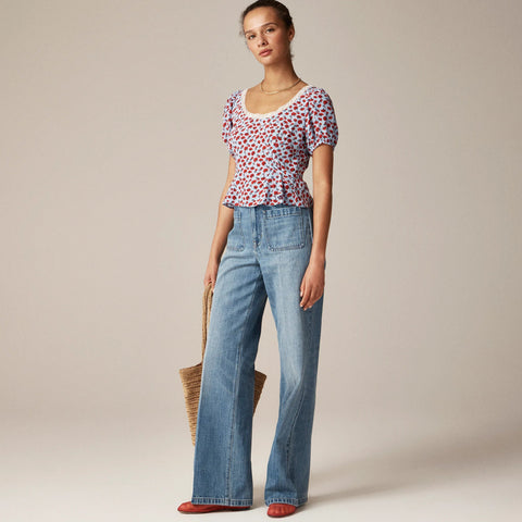 Rouje X J.Crew Poet top in carnation print