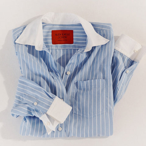 Alex Eagle X J.Crew button-up shirt in pinstripe