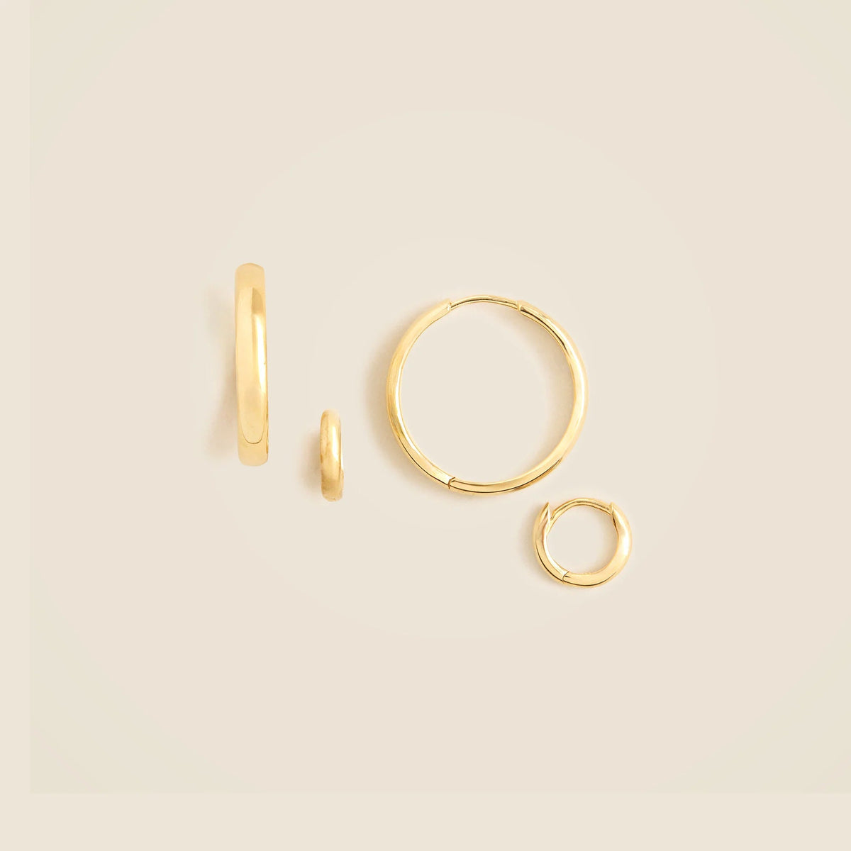 Gold vermeil hoop earrings two-pack