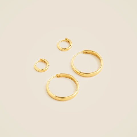 Gold vermeil hoop earrings two-pack