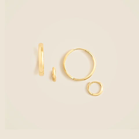 Gold vermeil hoop earrings two-pack