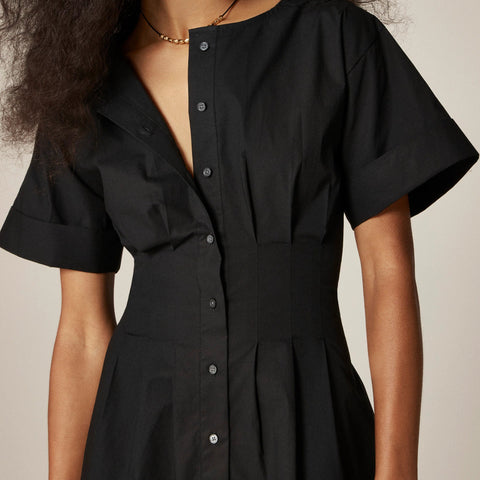 Wren mini shirt-dress in cotton-blend poplin