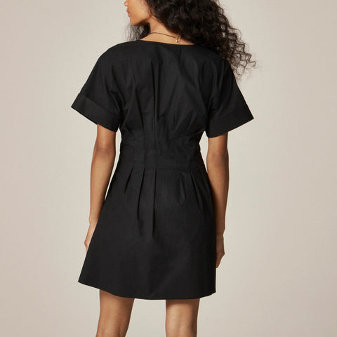 Wren mini shirt-dress in cotton-blend poplin
