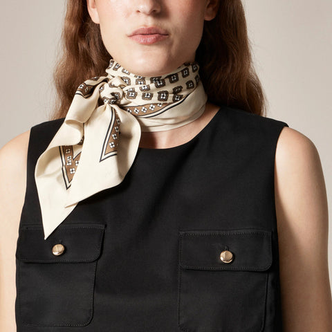 Patch-pocket shift dress in stretch chino