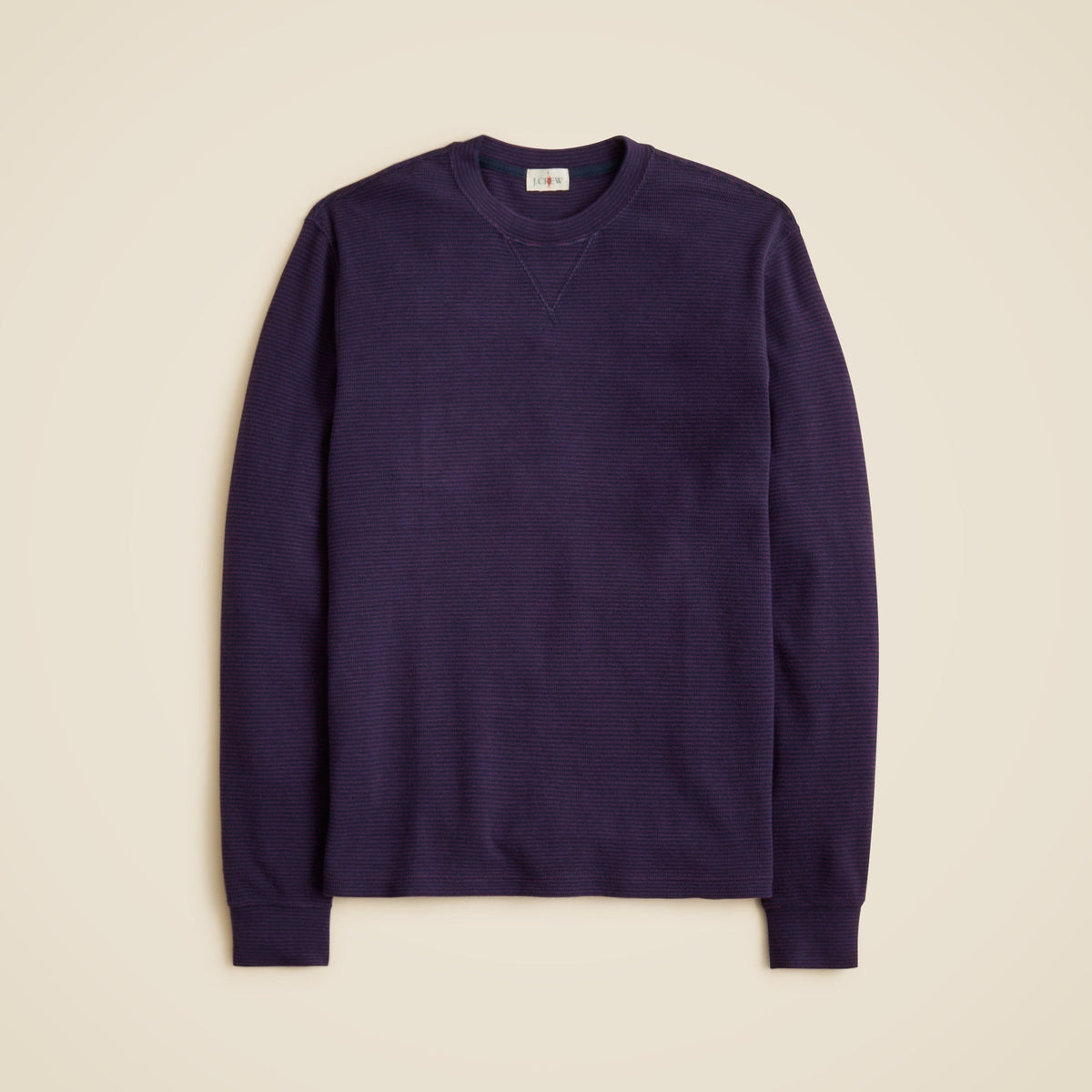 Jacquard rib-knit crewneck in stripe