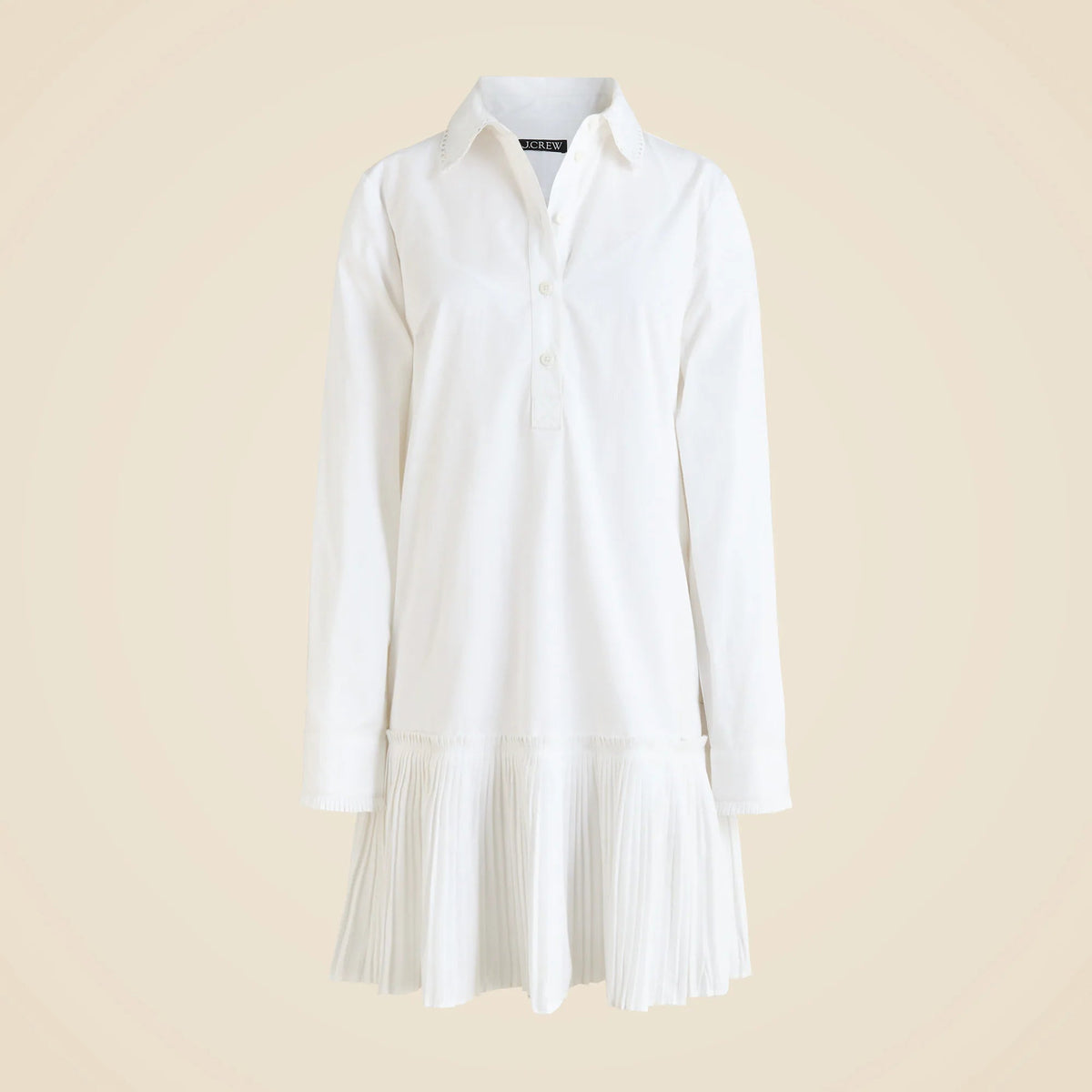 Amelia long-sleeve shirt-dress in cotton poplin