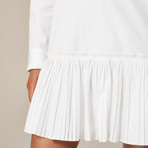 Amelia long-sleeve shirt-dress in cotton poplin