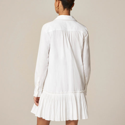Amelia long-sleeve shirt-dress in cotton poplin