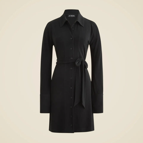 Mini shirt-dress in matte jersey