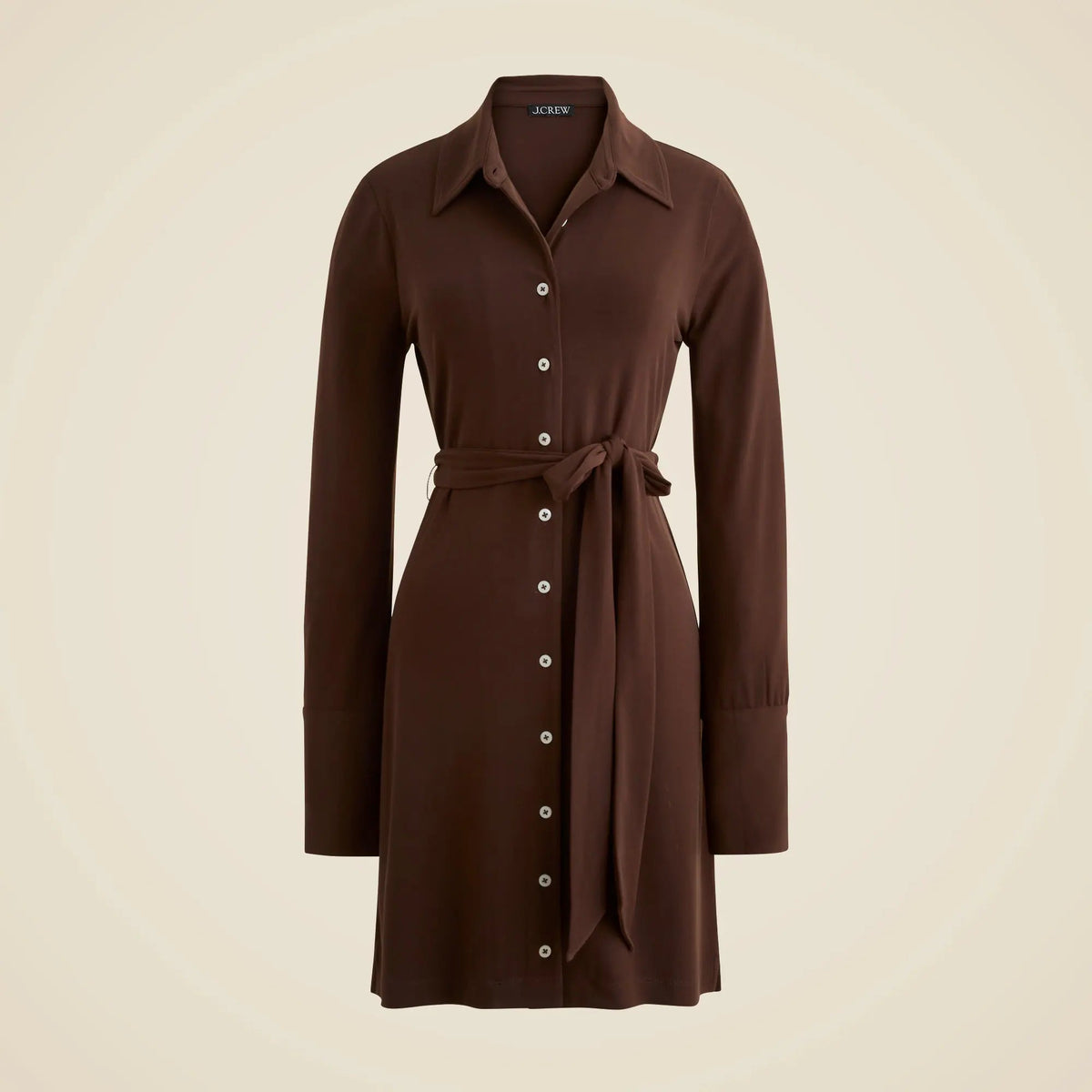 Mini shirt-dress in matte jersey