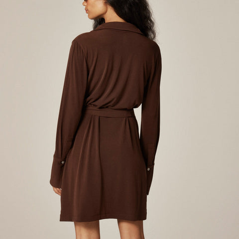 Mini shirt-dress in matte jersey