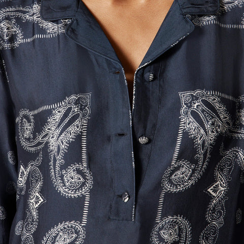 Relaxed-fit shirt-dress in bandana print