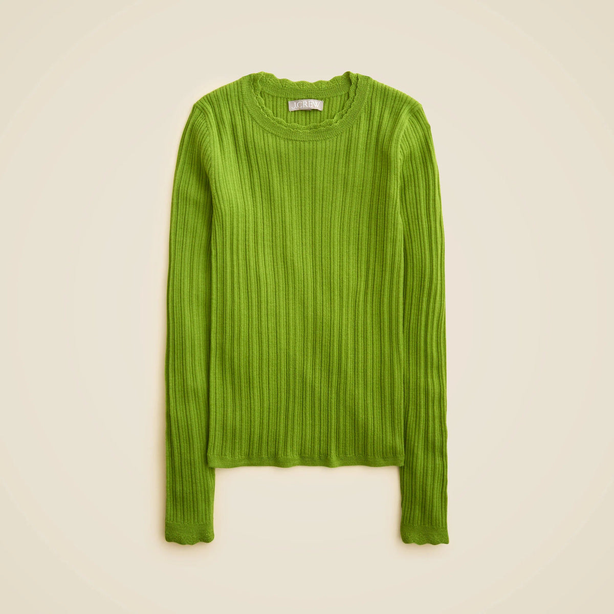 Layered pointelle sweater-tee in merino wool