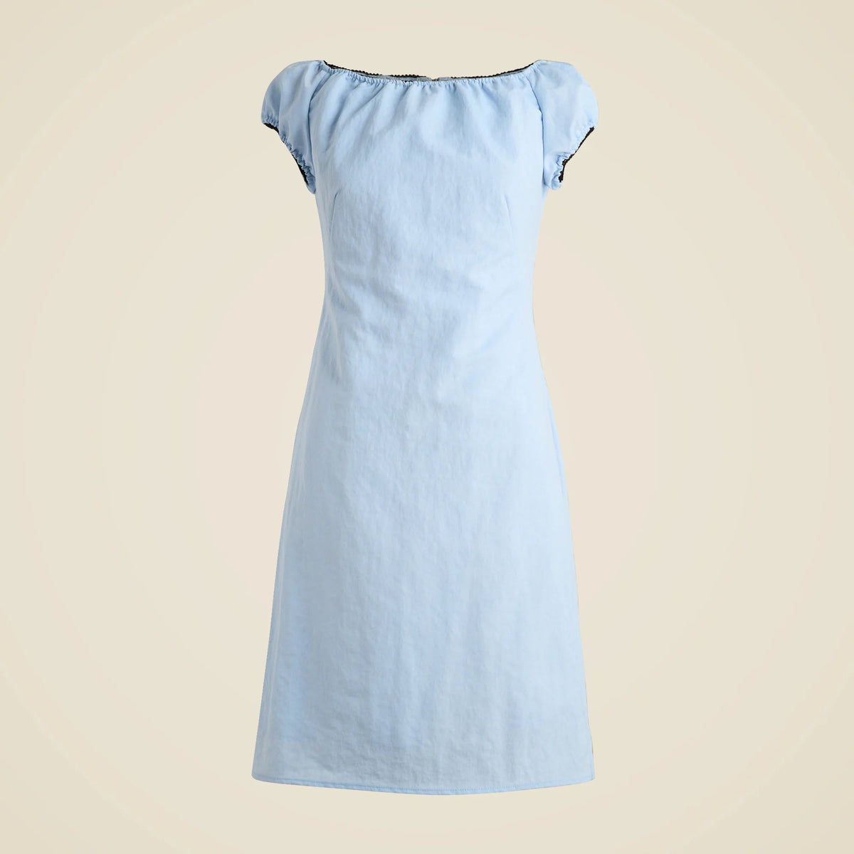 Off-the-shoulder mini dress in textured nylon