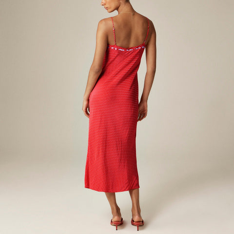 Rouje X J.Crew Swoon slip dress in polka dot