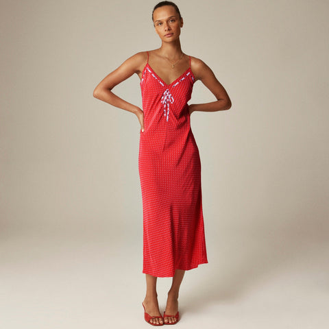 Rouje X J.Crew Swoon slip dress in polka dot
