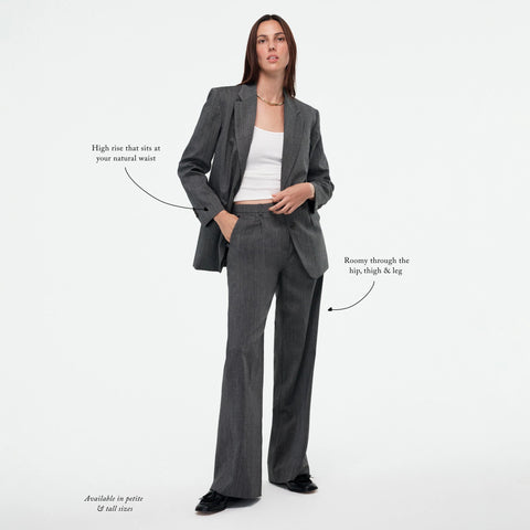 Essential wide-leg pant in Italian studio wool blend