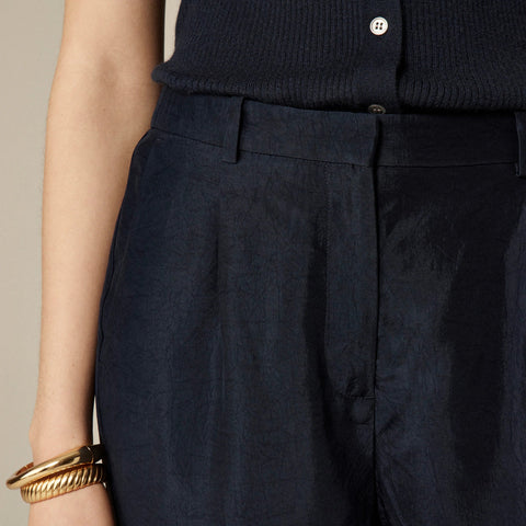 Essential wide-leg pant in textured satin
