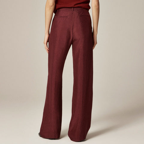 Essential wide-leg pant in textured satin