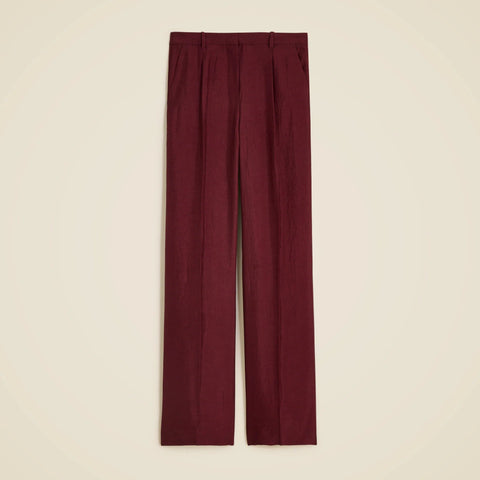 Essential wide-leg pant in textured satin