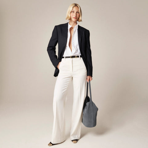 Carolina pant in wool-blend flannel