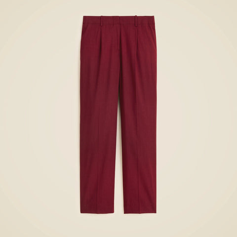 Pleated tapered pant in Italian gauzy wool blend