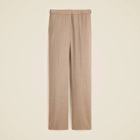 Side-tab trouser in herringbone Italian gauzy wool blend