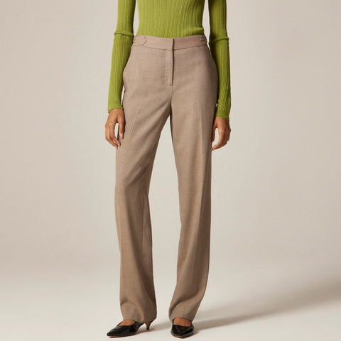 Side-tab trouser in herringbone Italian gauzy wool blend