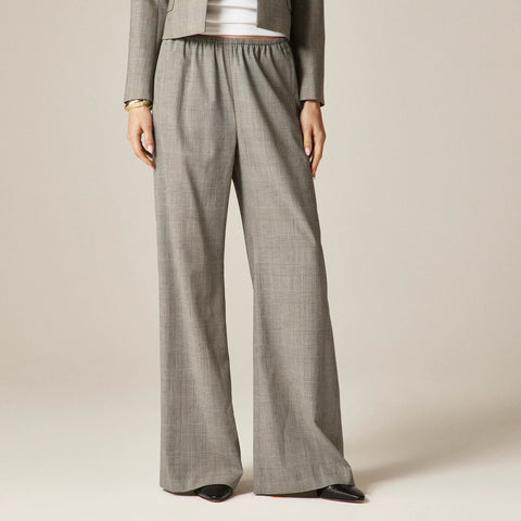 Cosmo pant in plaid Italian gauzy wool blend