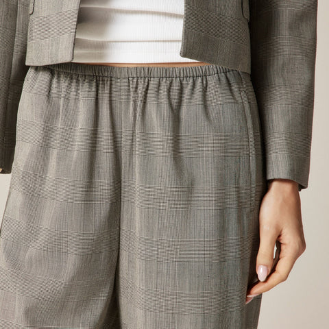 Cosmo pant in plaid Italian gauzy wool blend