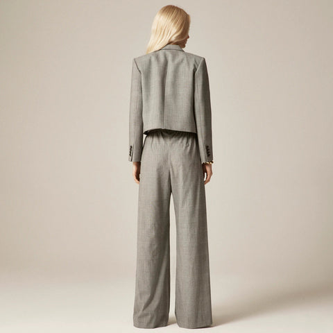 Cosmo pant in plaid Italian gauzy wool blend