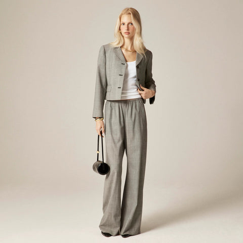 Cosmo pant in plaid Italian gauzy wool blend
