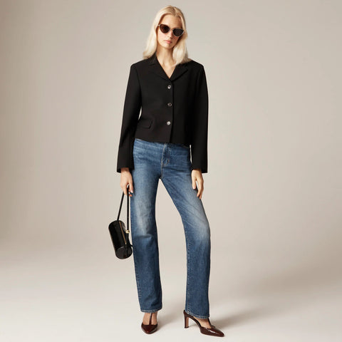 Cropped lady blazer in four-season stretch