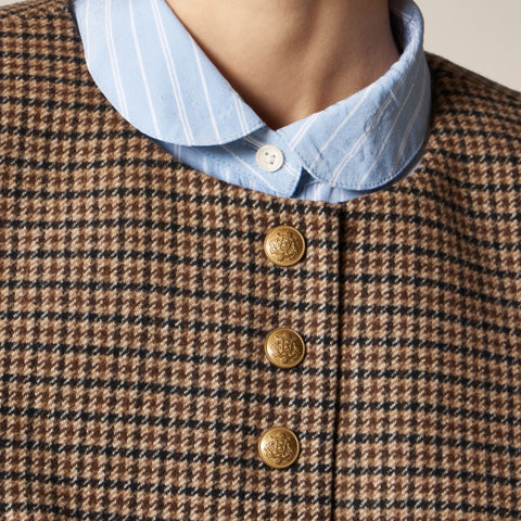 Bridgette lady jacket in houndstooth wool blend