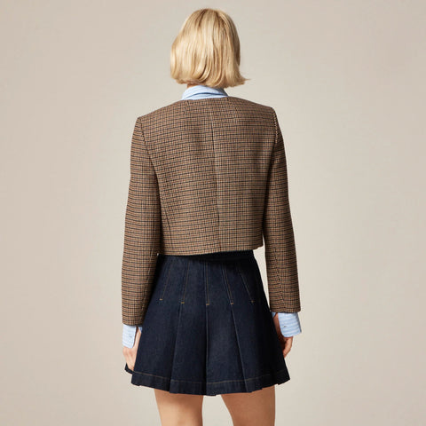 Bridgette lady jacket in houndstooth wool blend