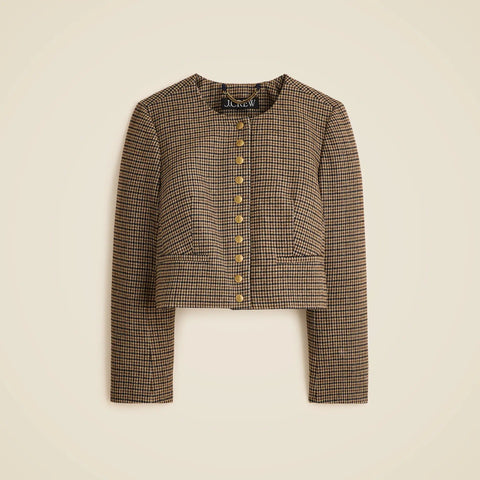 Bridgette lady jacket in houndstooth wool blend