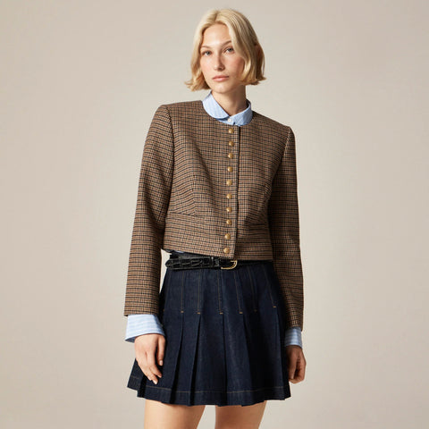 Bridgette lady jacket in houndstooth wool blend