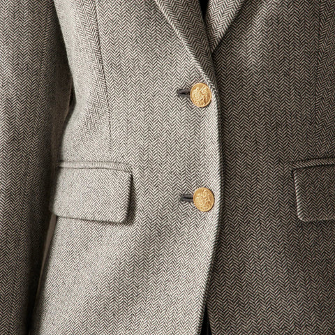 École blazer in herringbone wool blend