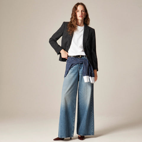 École blazer in herringbone wool blend