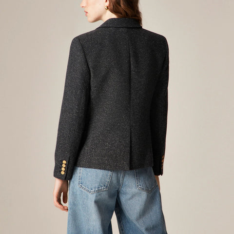 École blazer in herringbone wool blend