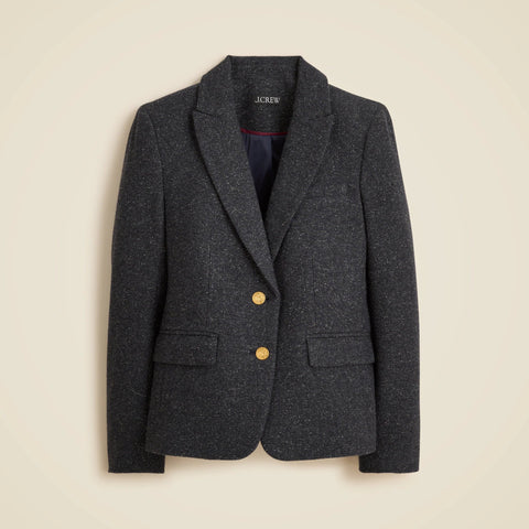 École blazer in herringbone wool blend