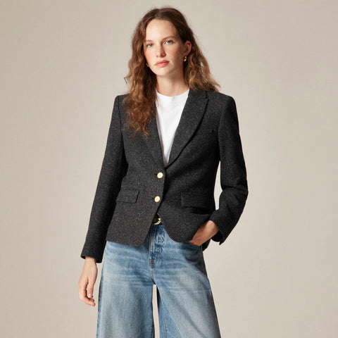 École blazer in herringbone wool blend