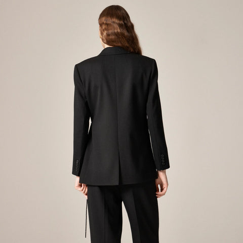 Wrap blazer in wool blend