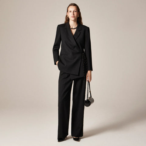 Wrap blazer in wool blend