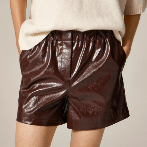 Boxer short in distressed faux leather