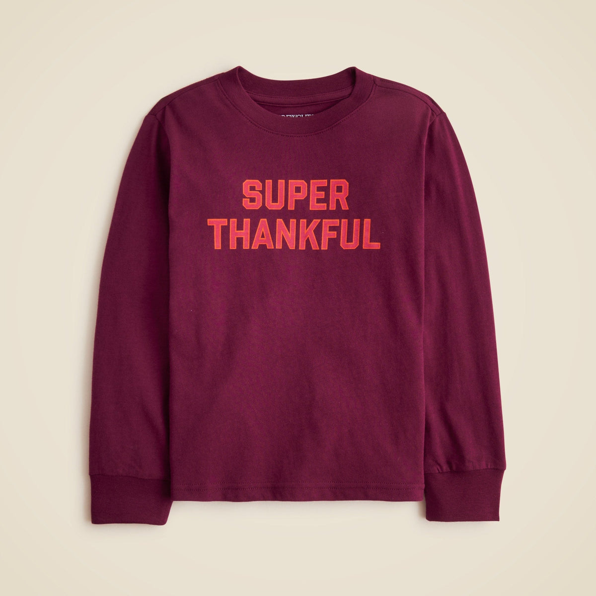 Kids' long-sleeve "Super thankful" graphic T-shirt