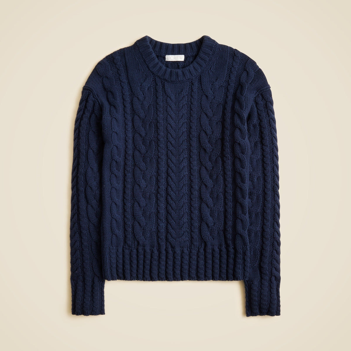 Cable-knit crewneck sweater