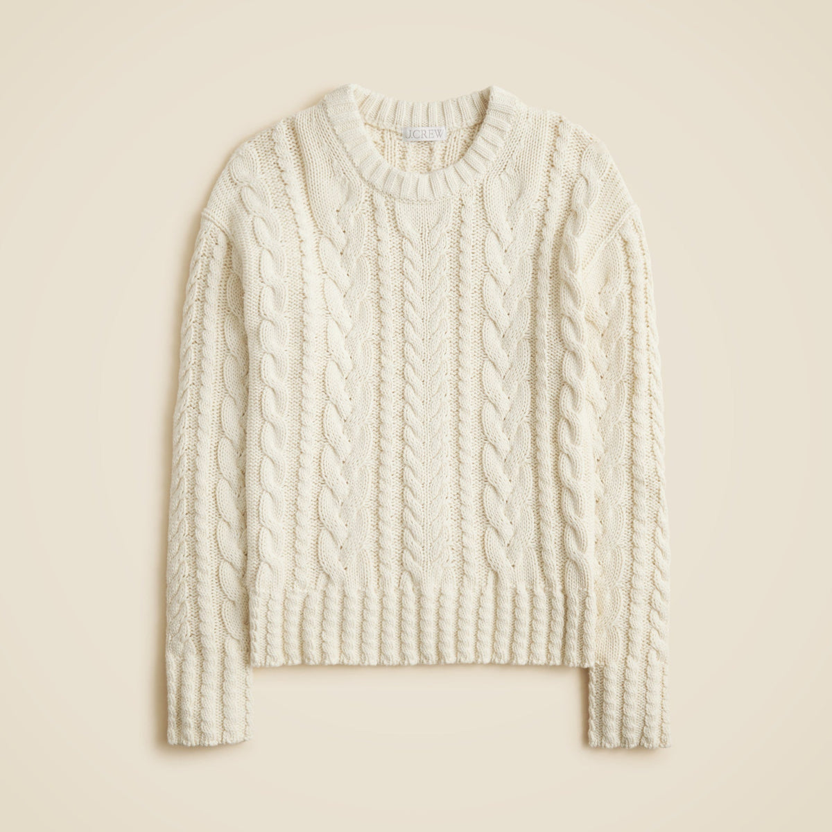 Cable-knit crewneck sweater