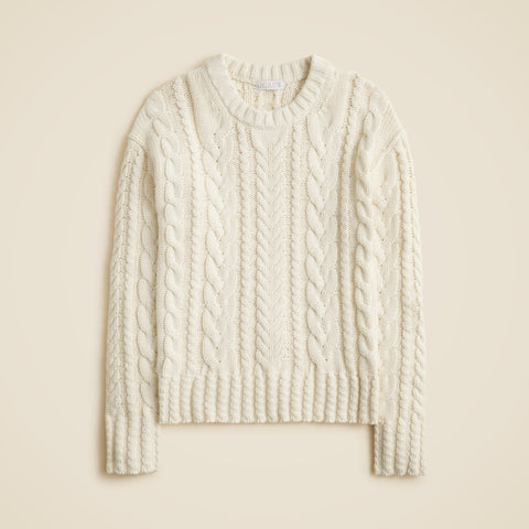 Cable-knit crewneck sweater