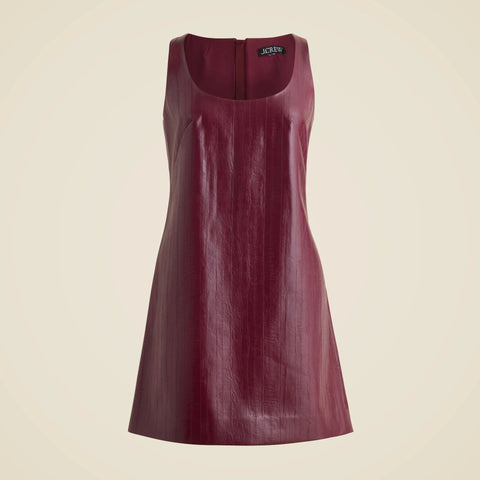 Scoopneck mini dress in faux eel-skin leather